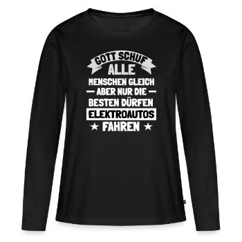 Elektrofahrzeuge E-Auto - Frauen Premium Bio Langarmshirt - Schwarz - Vorne - Julia (174cm)