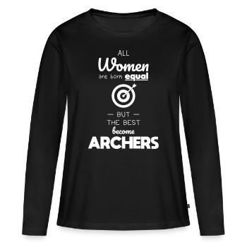 Archer - All women equal become archers - Women's Premium Organic Long Sleeve Shirt - black - Front - Julia (174cm)