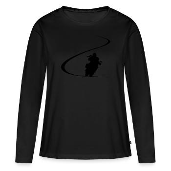 Curve Tourer Motorcyclist Travel Enduro Woman - Women's Premium Organic Long Sleeve Shirt - black - Front - Julia (174cm)