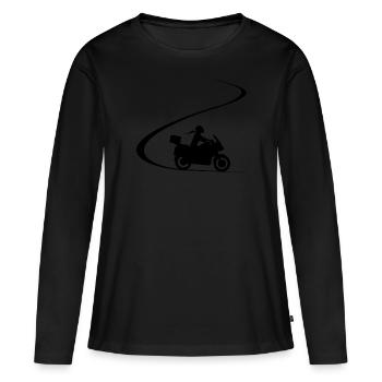 Tourer Motocycliste Biker Biker - T-shirt manches longues Premium bio Femme - noir - Devant - Julia (174cm)