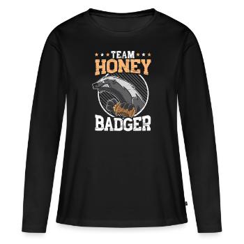 Équipe Honey Badger Fearless Animal Ratel Carnivore - T-shirt manches longues Premium bio Femme - noir - Devant - Julia (174cm)