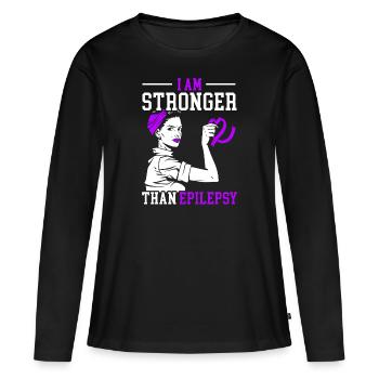 I Am Stronger Than Epilepsy Epileptic Epilepsy - Women's Premium Organic Long Sleeve Shirt - black - Front - Julia (174cm)