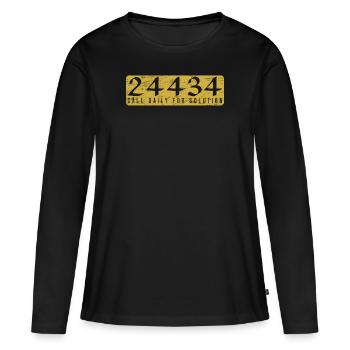 Appel quotidien à la solution Islam musulman Mosquée du Coran - T-shirt manches longues Premium bio Femme - noir - Devant - Julia (174cm)