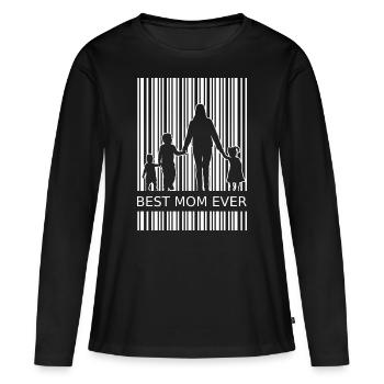 Best Mom Ever Mama 3 Kinder Mutter Geschenk - Frauen Premium Bio Langarmshirt - Schwarz - Vorne - Julia (174cm)