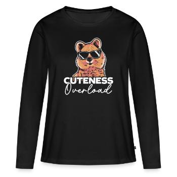 Mignonnerie Surcharge Quokka Wallaby Marsupial Animal - T-shirt manches longues Premium bio Femme - noir - Devant - Julia (174cm)