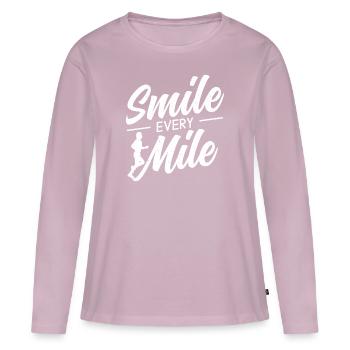 Smile Every Mile Marathon Runner Athlet Running - Frauen Premium Bio Langarmshirt - Altrosa - Vorne - Julia (174cm)