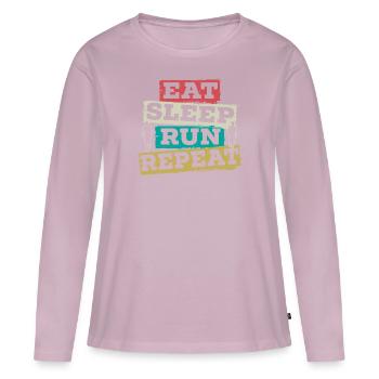 Eat Sleep Run Wiederholung Marathon Runner Running - Frauen Premium Bio Langarmshirt - Altrosa - Vorne - Julia (174cm)