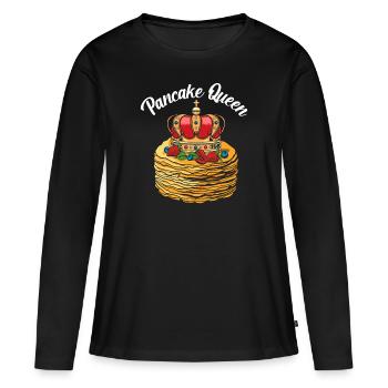 Pancake Queen Breakfast Food Foodie Pancake Maker - Women's Premium Organic Long Sleeve Shirt - black - Front - Julia (174cm)
