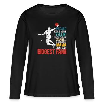 Basketball Mama Spieler Hoop Junkie Muttertag Mama - Frauen Premium Bio Langarmshirt - Schwarz - Vorne - Julia (174cm)