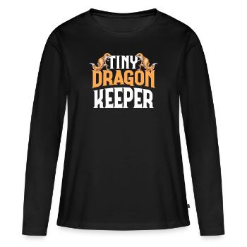 Minuscule Dragon Keeper Léopard Gecko Lézard Reptile - T-shirt manches longues Premium bio Femme - noir - Devant - Julia (174cm)