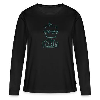 Technologie robotique - T-shirt manches longues Premium bio Femme - noir - Devant - Julia (174cm)