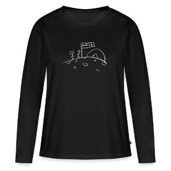 Mars Mars Vie - T-shirt manches longues Premium bio Femme - noir - Devant - Julia (174cm)