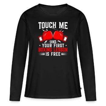 Boxeur Boxing Lover Knockout Puncher Sparring - T-shirt manches longues Premium bio Femme - noir - Devant - Julia (174cm)