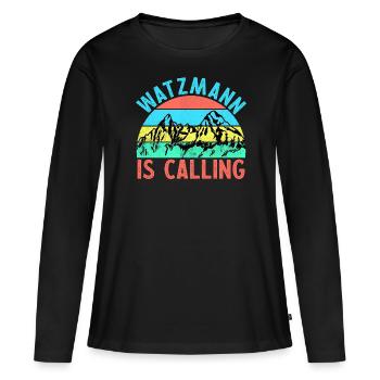 WATZMANN APPELLE Schicksalsberg Berchtesgaden - T-shirt manches longues Premium bio Femme - noir - Devant - Julia (174cm)