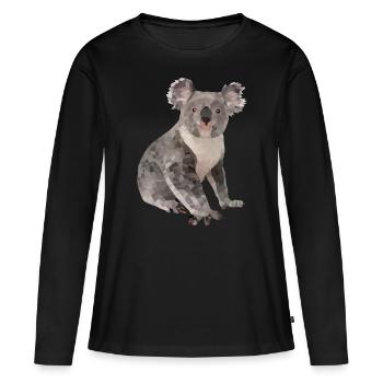 Koala - Frauen Premium Bio Langarmshirt - Schwarz - Vorne - Julia (174cm)