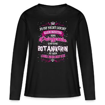Botanikerin und Prinzessin T-Shirt - Frauen Premium Bio Langarmshirt - Schwarz - Vorne - Julia (174cm)