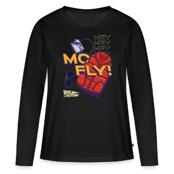 Retour Vers Le Futur Starter Kit McFly! - T-shirt manches longues Premium bio Femme - noir - Devant - Julia (174cm)