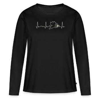 Armor Angel Harp. Corazón. Amor. Ekg. Legumbres. - T-shirt manches longues Premium bio Femme - noir - Devant - Julia (174cm)