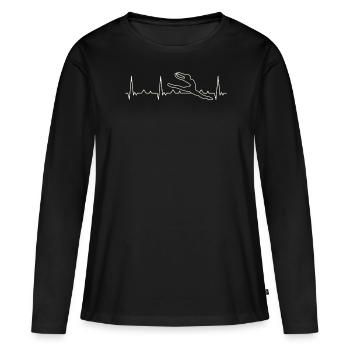 Gimnasta Chica saltando gracia. Corazón. Amor. - T-shirt manches longues Premium bio Femme - noir - Devant - Julia (174cm)