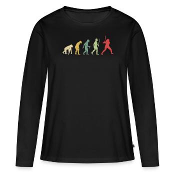 Softball Girl Homerun Hit Evolution - T-shirt manches longues Premium bio Femme - noir - Devant - Julia (174cm)