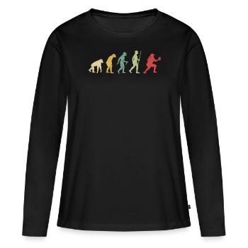 Evolución de la chica del receptor de softball - T-shirt manches longues Premium bio Femme - noir - Devant - Julia (174cm)