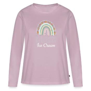 Amateur de crème glacée Bohemian Rainbow Vous ne pouvez pas acheter Hap - T-shirt manches longues Premium bio Femme - rose poudré - Devant - Julia (174cm)