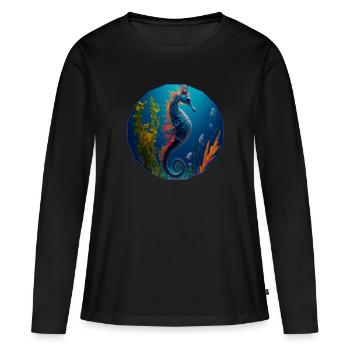 Fantasy Ocean, underwater - Women's Premium Organic Long Sleeve Shirt - black - Front - Julia (174cm)