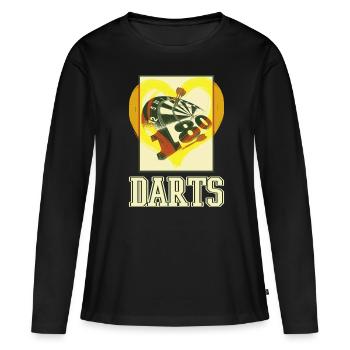 Fléchettes, jeu de fléchettes, jeu de fléchettes, fléchettes, joueurs de fléchettes - T-shirt manches longues Premium bio Femme - noir - Devant - Julia (174cm)