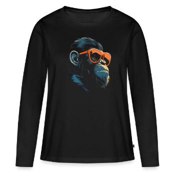 Chimpanzee Sunglasses - Women's Premium Organic Long Sleeve Shirt - black - Front - Julia (174cm)