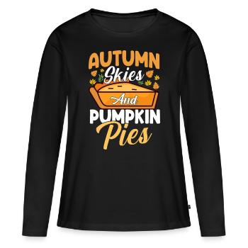 Automne - T-shirt manches longues Premium bio Femme - noir - Devant - Julia (174cm)