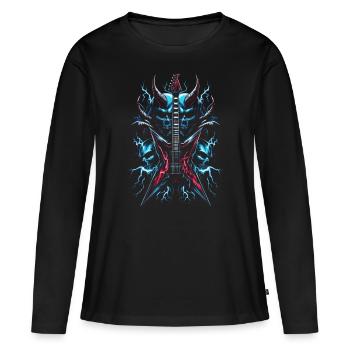 Guitare électrique en métal - T-shirt manches longues Premium bio Femme - noir - Devant - Julia (174cm)