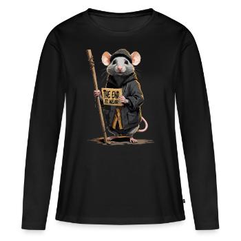 La fin approche - T-shirt manches longues Premium bio Femme - noir - Devant - Julia (174cm)