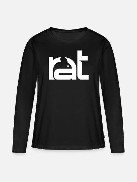 Rat - Ratte - Frauen Premium Bio Langarmshirt - Schwarz