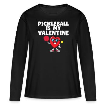 Pickleball Is My Valentine Gift - T-shirt manches longues Premium bio Femme - noir - Devant - Julia (174cm)