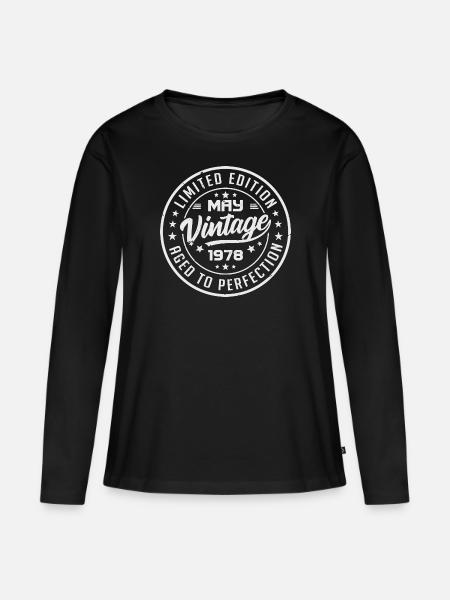 Anniversaire Mai 1978 - Idée Cadeau Mai 1978 - T-shirt manches longues Premium bio Femme - noir