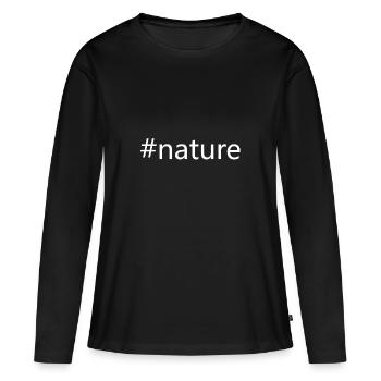 nature - T-shirt manches longues Premium bio Femme - noir - Devant - Julia (174cm)