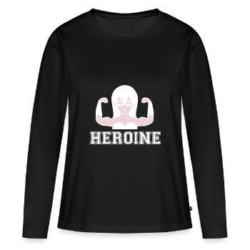 Heroine Heldin Cartoon Comic Power - Women's Premium Organic Long Sleeve Shirt - black - Front - Julia (174cm)