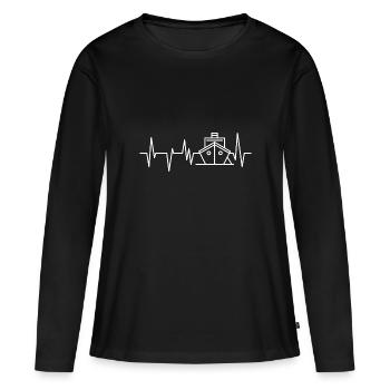 Reisen Urlaub Reise - Frauen Premium Bio Langarmshirt - Schwarz - Vorne - Julia (174cm)
