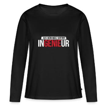 Aus Dem Weg Bin Ingenieur Bauingenieur Ingenieur - Frauen Premium Bio Langarmshirt - Schwarz - Vorne - Julia (174cm)