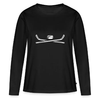 Eishockey - Frauen Premium Bio Langarmshirt - Schwarz - Vorne - Julia (174cm)