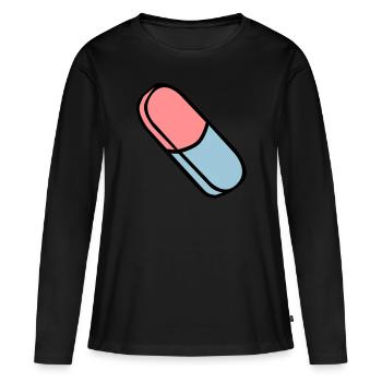Gomme à effacer gomme gomme - T-shirt manches longues Premium bio Femme - noir - Devant - Julia (174cm)