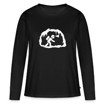 Caving Cave Höhle Höhlenforschung - Frauen Premium Bio Langarmshirt - Schwarz - Vorne - Julia (174cm)
