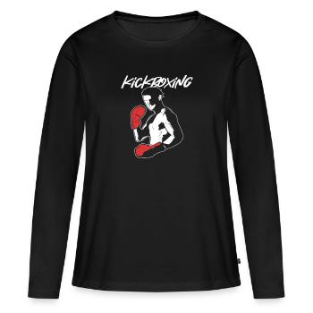 Kickboxing Kickboxer - T-shirt manches longues Premium bio Femme - noir - Devant - Julia (174cm)
