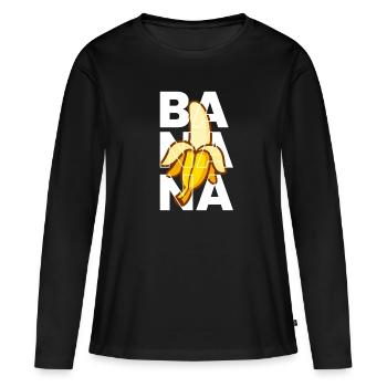 Banane Banane Fruits Fruits Fruits - T-shirt manches longues Premium bio Femme - noir - Devant - Julia (174cm)