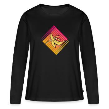 Banane Rétro Fruits Fruits Fruits - T-shirt manches longues Premium bio Femme - noir - Devant - Julia (174cm)