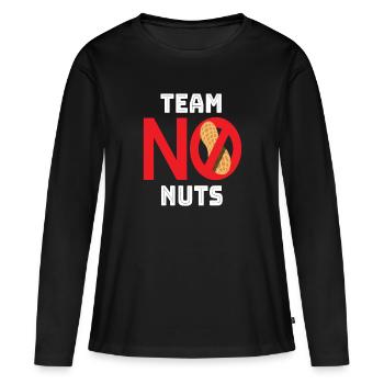 Team No Nuts Nüsse Nuss Nussalergie - Frauen Premium Bio Langarmshirt - Schwarz - Vorne - Julia (174cm)