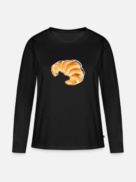 Croissant France Travel Eiffel Tower - Women's Premium Organic Long Sleeve Shirt - black