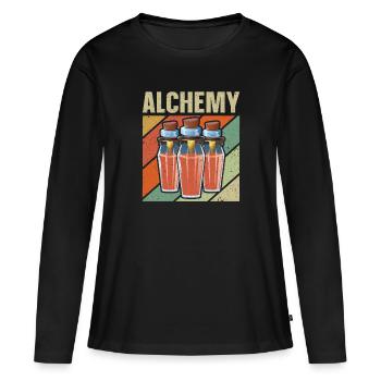 Alchemist Alchemie Zaubertrank Chemiker - Frauen Premium Bio Langarmshirt - Schwarz - Vorne - Julia (174cm)