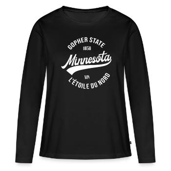 Minnesota - T-shirt manches longues Premium bio Femme - noir - Devant - Julia (174cm)