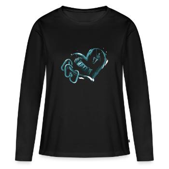 Felskletterer Felsklettern Hobby Geschenk - Frauen Premium Bio Langarmshirt - Schwarz - Vorne - Julia (174cm)